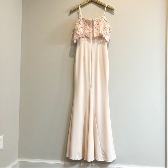 🆑 Blush Floral Overlay Dress - Picture 5 of 6